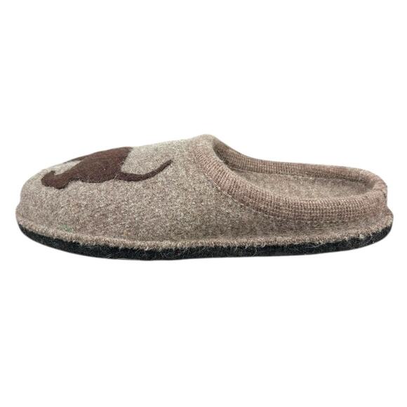 Haflinger Women’s Brown Wool Doggy Dog Mule Slippers Size 41 US 10 - Picture 3 of 11